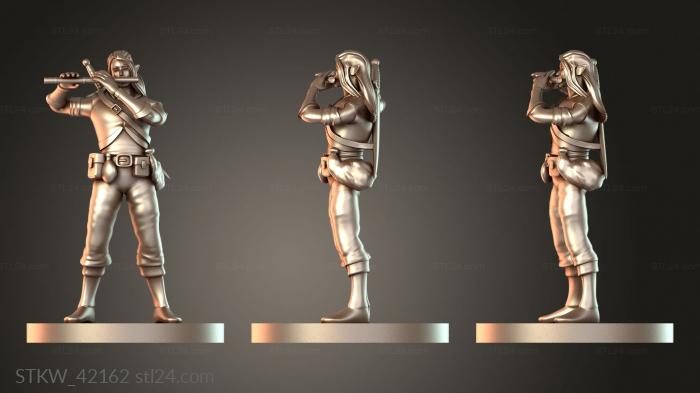 Military figurines (Bard Elven Male with Flute, STKW_42162) 3D models for cnc