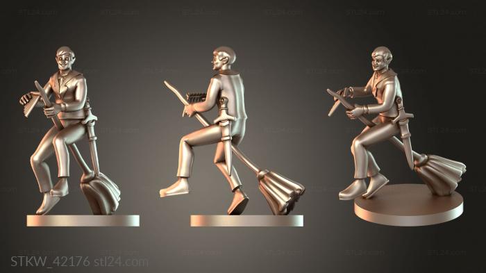 Military figurines (Bard on Broom, STKW_42176) 3D models for cnc