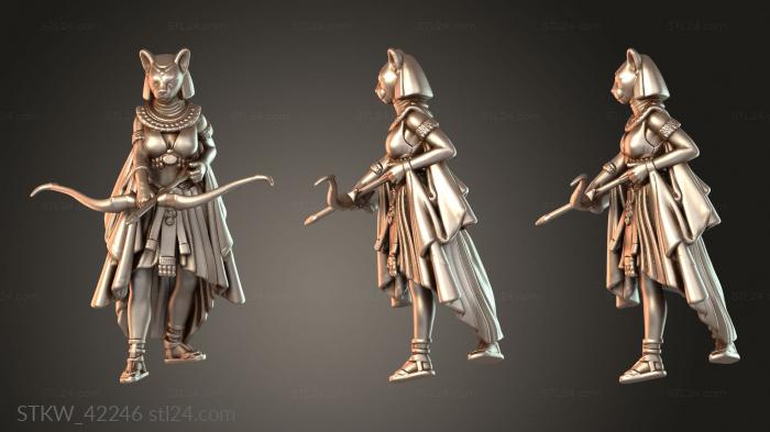 Bastet Cat God With Bow