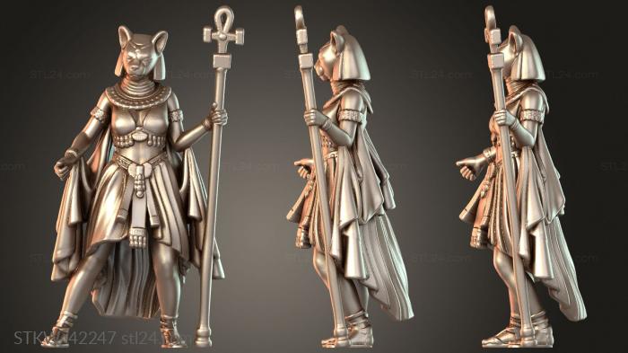 Bastet Cat God With Staff