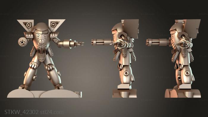 Military figurines (Battletech Damned, STKW_42302) 3D models for cnc