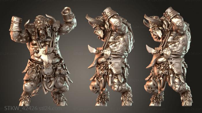 Military figurines (Beastmen Aurox Battlesmith, STKW_42426) 3D models for cnc