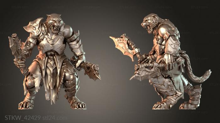 Military figurines (Beastmen Brutes with Axes Hardened, STKW_42429) 3D models for cnc