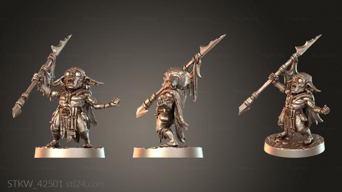 Military figurines (Beneath Goblin Warrior, STKW_42501) 3D models for cnc