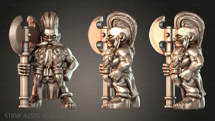 Military figurines (Berserker Dwarf Ironfist, STKW_42535) 3D models for cnc