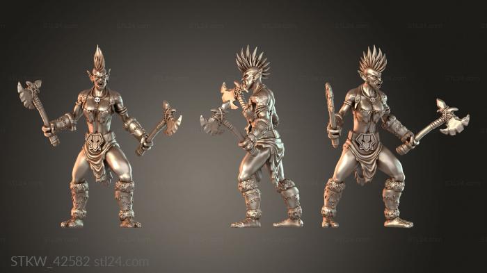Berserker Warrior with Dual Axes — Zand Troll Female