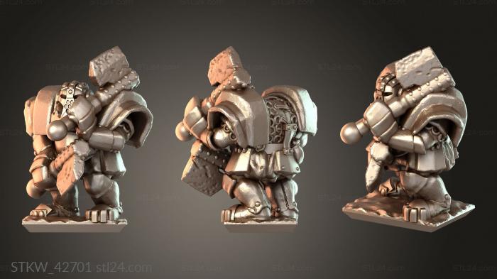 Military figurines (Black Orken — Single Based, STKW_42701) 3D models for cnc