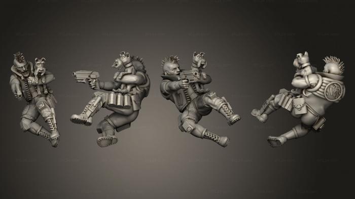 Статуэтки военные (Персонажи Митч Мартин и пес ангола, STKW_4279) 3D модель для ЧПУ станка