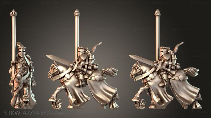 Blank Shield Knights with Banner