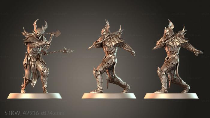Military figurines (Bloodknight — Axe Attack, STKW_42916) 3D models for cnc