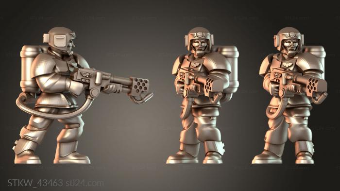 Cadian Infantry Squad Flamer Angry Spaceguards Fire