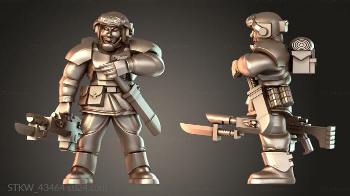 Military figurines (Cadian Infantry Squad Lasgun Angry Trooper, STKW_43464) 3D models for cnc