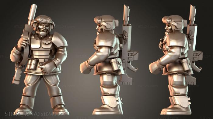 Cadian Infantry Squad Lasgun Angry Trooper Rugged