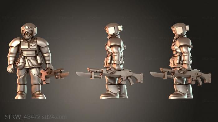 Cadian Infantry Squad Lasgun Angry Trooper Vicious