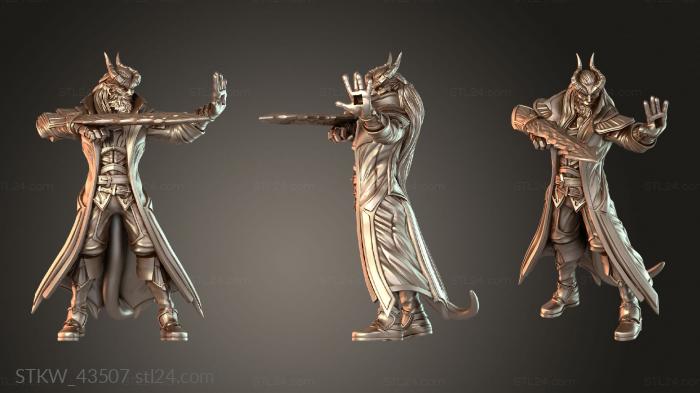Military figurines (Caius Tiefling Hexblade Spell Xenial, STKW_43507) 3D models for cnc