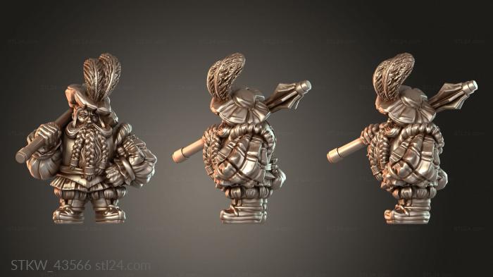 Military figurines (Capritor Dwarf Mace Versatile, STKW_43566) 3D models for cnc