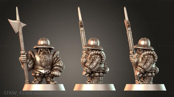 Military figurines (Capritor Dwarf Poleaxe, STKW_43568) 3D models for cnc