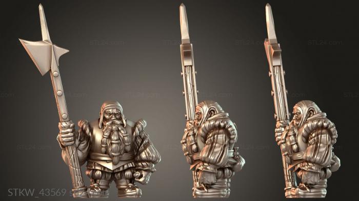 Military figurines (Capritor Dwarf Poleaxe, STKW_43569) 3D models for cnc