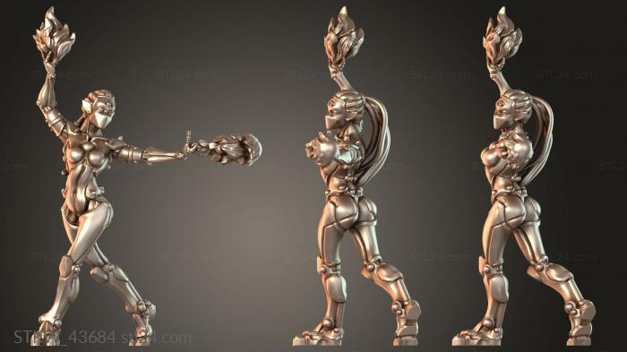 Military figurines (Caster Warforged Flame Effect, STKW_43684) 3D models for cnc