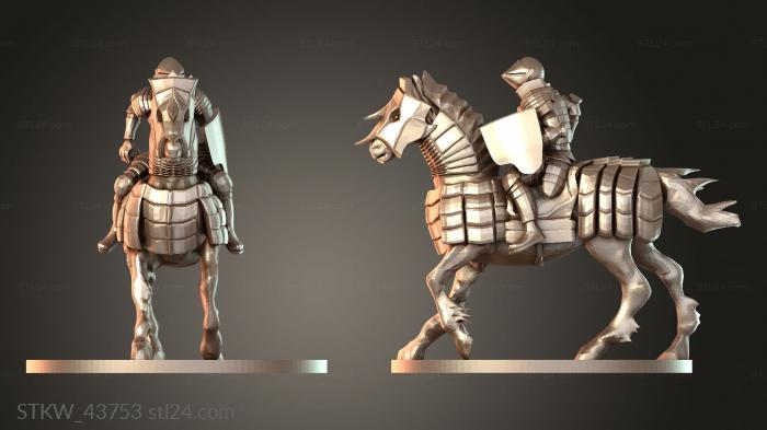 Military figurines (Cavalier Jousting Veteran, STKW_43753) 3D models for cnc
