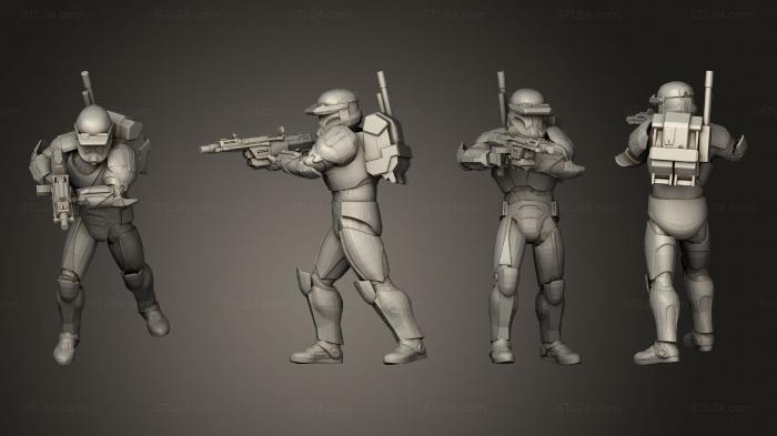 Military figurines (CLONE COMMANDO 3, STKW_4376) 3D models for cnc