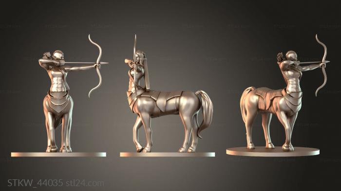 Military figurines (CENTAUR FEMALE WARRIOR, STKW_44035) 3D models for cnc