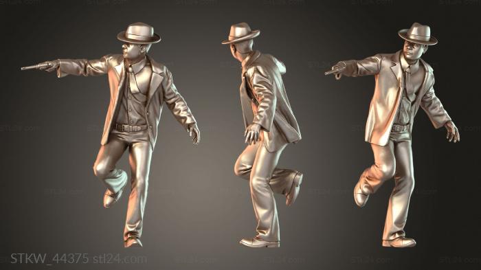 Military figurines (Chicago Gangsters Gangster Male x – Elusive Urban Mobster, STKW_44375) 3D models for cnc