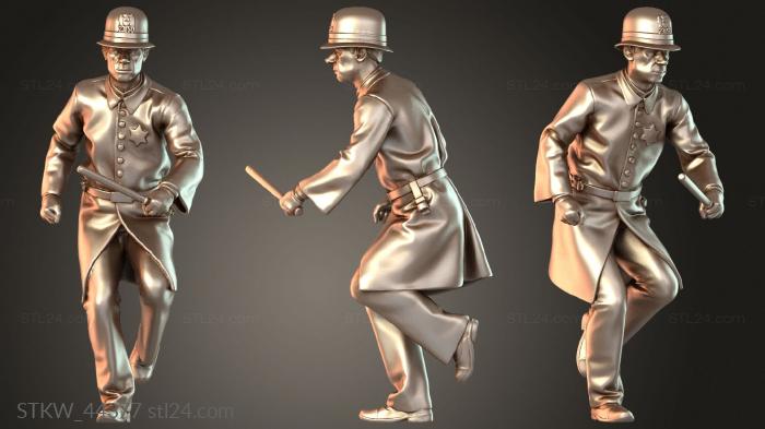 Military figurines (Chicago Gangsters Policeman – Brave Law Enforcer, STKW_44377) 3D models for cnc