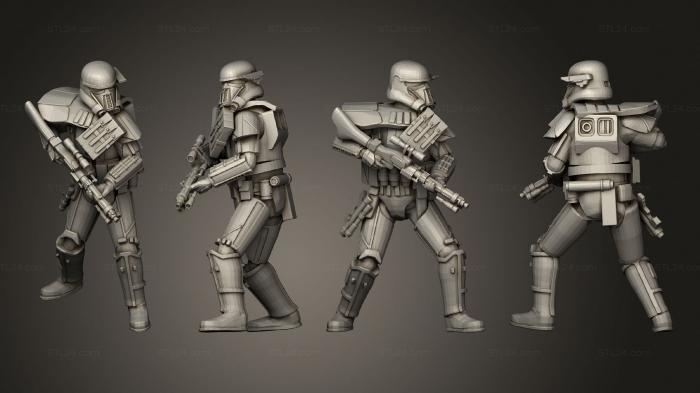 Статуэтки военные (Боевой Тяжелый солдат 3, STKW_4441) 3D модель для ЧПУ станка