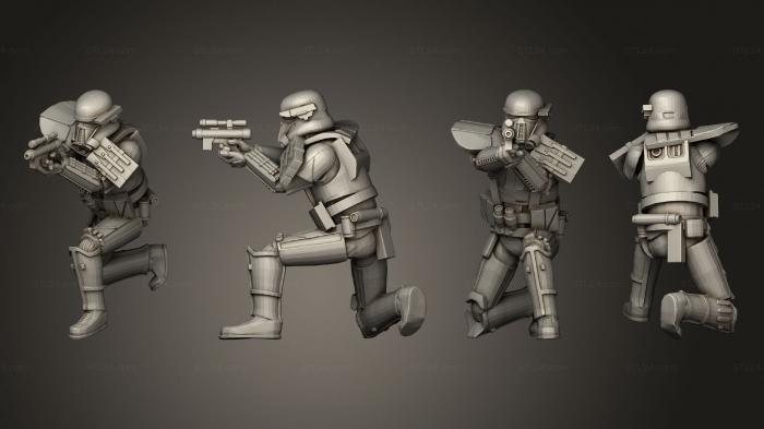 Статуэтки военные (Боевой Тяжелый солдат 5, STKW_4443) 3D модель для ЧПУ станка
