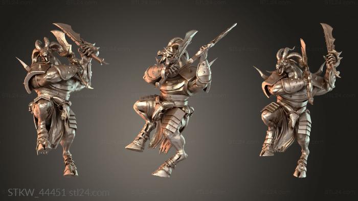 Military figurines (Clan Double-Bladed Warrior, STKW_44451) 3D models for cnc