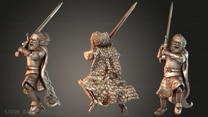 Military figurines (Clansman Leader Veteran, STKW_44462) 3D models for cnc