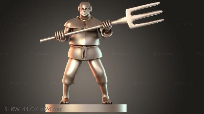 Military figurines (Commoner Settler, STKW_44707) 3D models for cnc