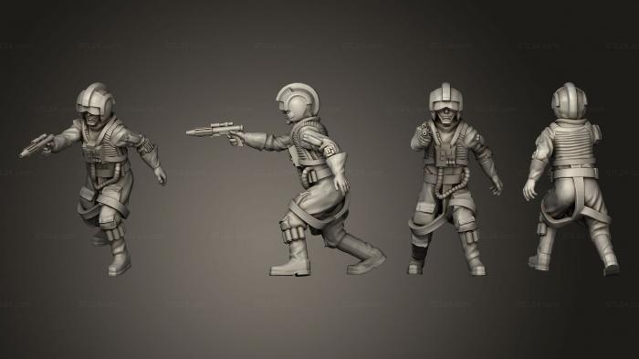 Military figurines (Combat pilot 2, STKW_4473) 3D models for cnc