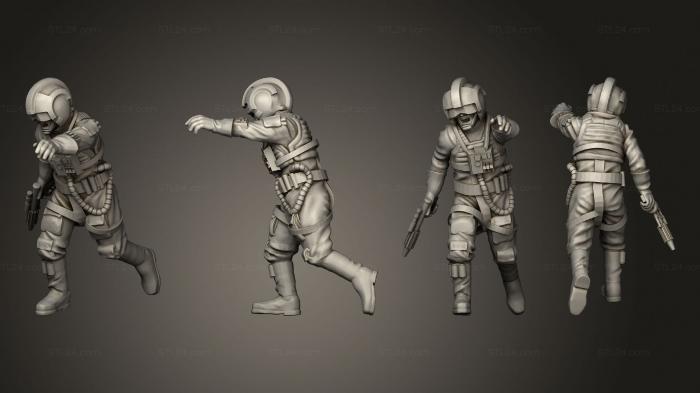 Military figurines (Combat Pilot 3, STKW_4474) 3D models for cnc