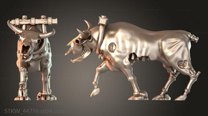 Military figurines (Corpse Cart Undead Oxen, STKW_44776) 3D models for cnc