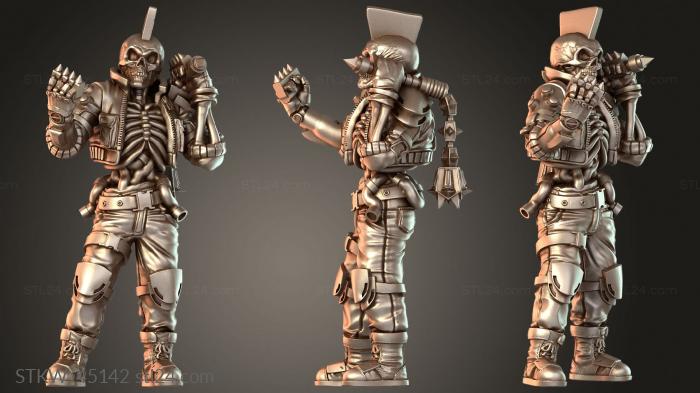 Military figurines (Cyber Skelepunk Menandro Patched, STKW_45142) 3D models for cnc