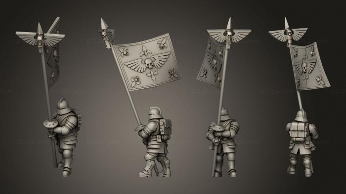 Military figurines (Command squad Colour Bearer, STKW_4515) 3D models for cnc