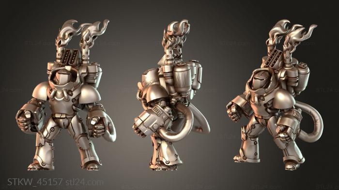 Military figurines (Cyberforge Firebat Rockets Loaded, STKW_45157) 3D models for cnc