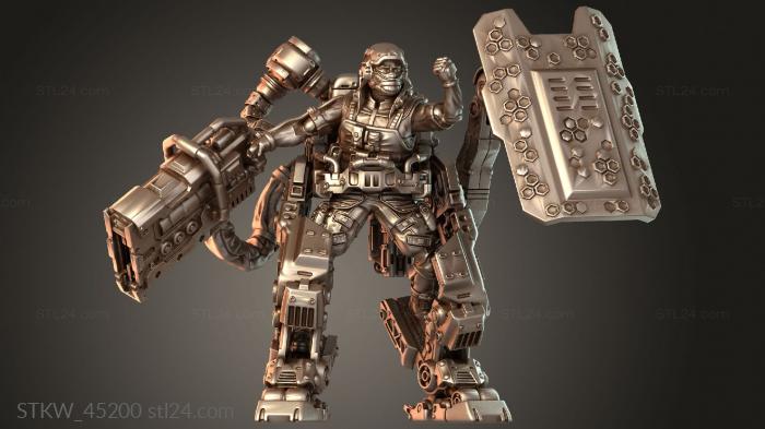 Military figurines (Cyberpunk Exoskeleton B Reinforced, STKW_45200) 3D models for cnc