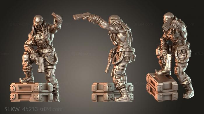 Military figurines (Cyberpunk Haelstrom Gang Jawbreak Heavy-Hitter, STKW_45213) 3D models for cnc