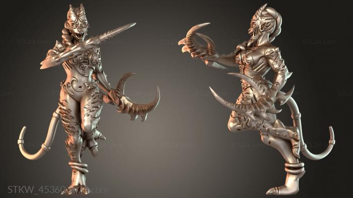 Military figurines (Daemon Scourge Sisters J Twisted, STKW_45360) 3D models for cnc