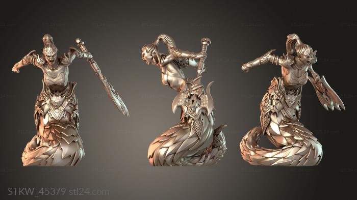 Military figurines (Daemons Warriors Axe Enraged, STKW_45379) 3D models for cnc