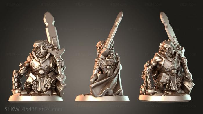 Military figurines (Dark Dwarf Knight Heavy, STKW_45488) 3D models for cnc