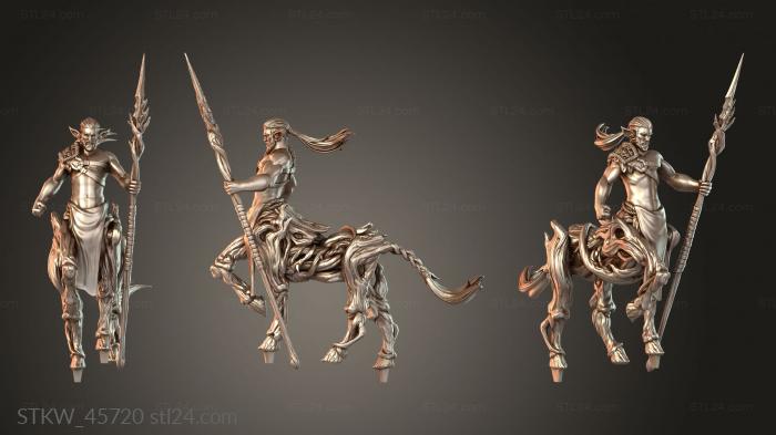Military figurines (Darkwood Centaur Spear Iso, STKW_45720) 3D models for cnc