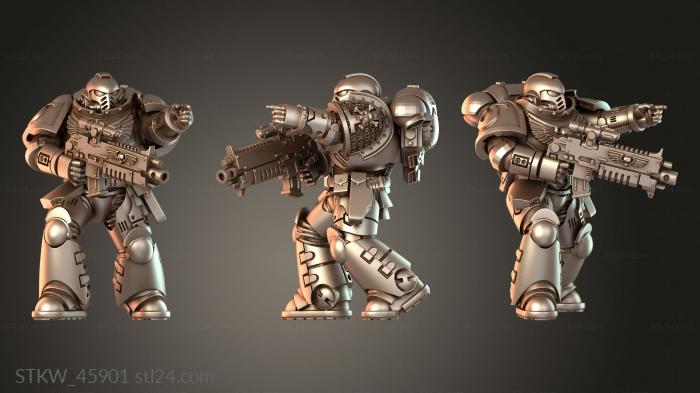 Military figurines (Death Watchers Primaris Lookers Pointing, STKW_45901) 3D models for cnc