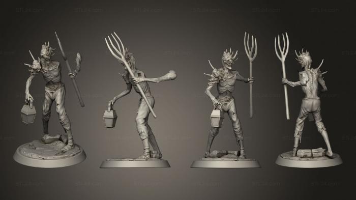 Military figurines (Corrupt Villager Pitchfork Idle Supports, STKW_4592) 3D models for cnc
