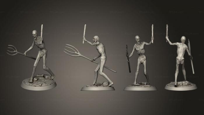 Military figurines (Corrupt Villager Pitchfork Supports, STKW_4593) 3D models for cnc