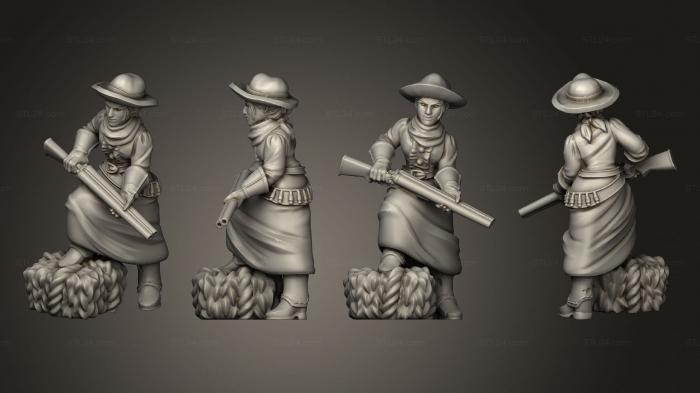 Military figurines (cowgirl, STKW_4632) 3D models for cnc