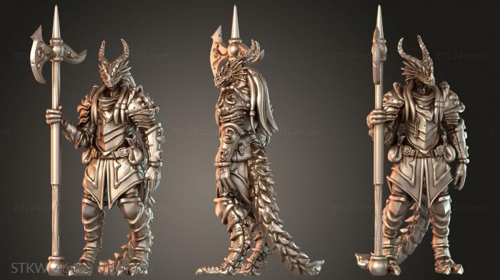 Military figurines (Dragonborn Guard Standing Ready, STKW_46490) 3D models for cnc